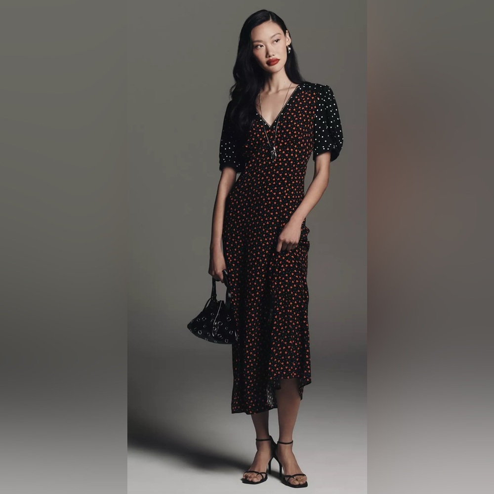 NWT Anthropologie Maeve V-Neck A-Line Maxi Dress